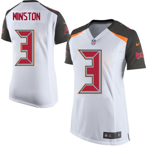 Women's Elite Jameis Winston Nike Jersey White Road - #3 NFL Tampa Bay Buccaneers